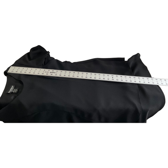 Randi May Collection Womens 10 Dress Black Short Sleeve Pleated Chiffon Overlay - Picture 7 of 10